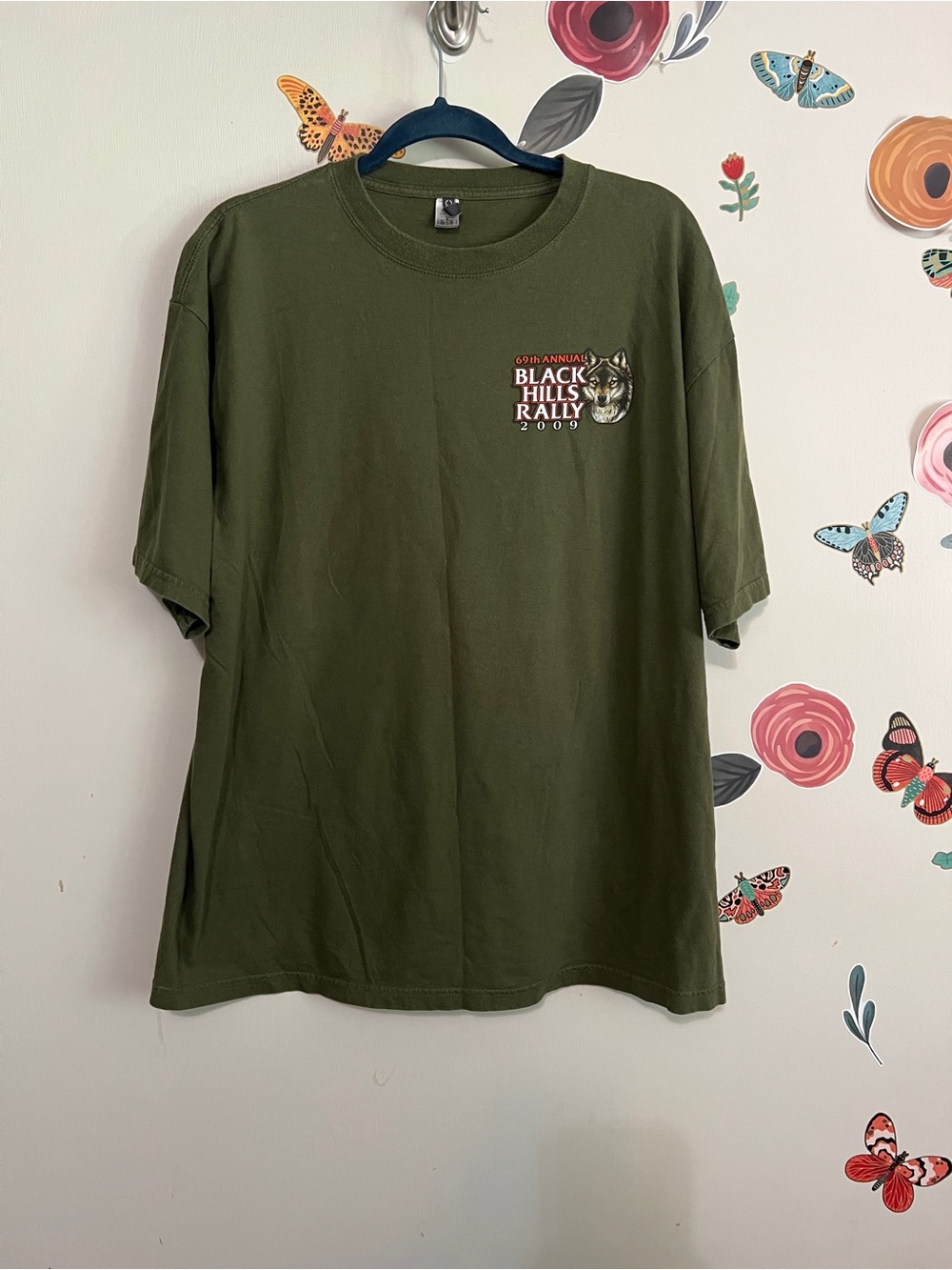 Sturgis Ride 2009 Black Hills Rally Graphic Tee - Olive Green - Picture 2 of 9